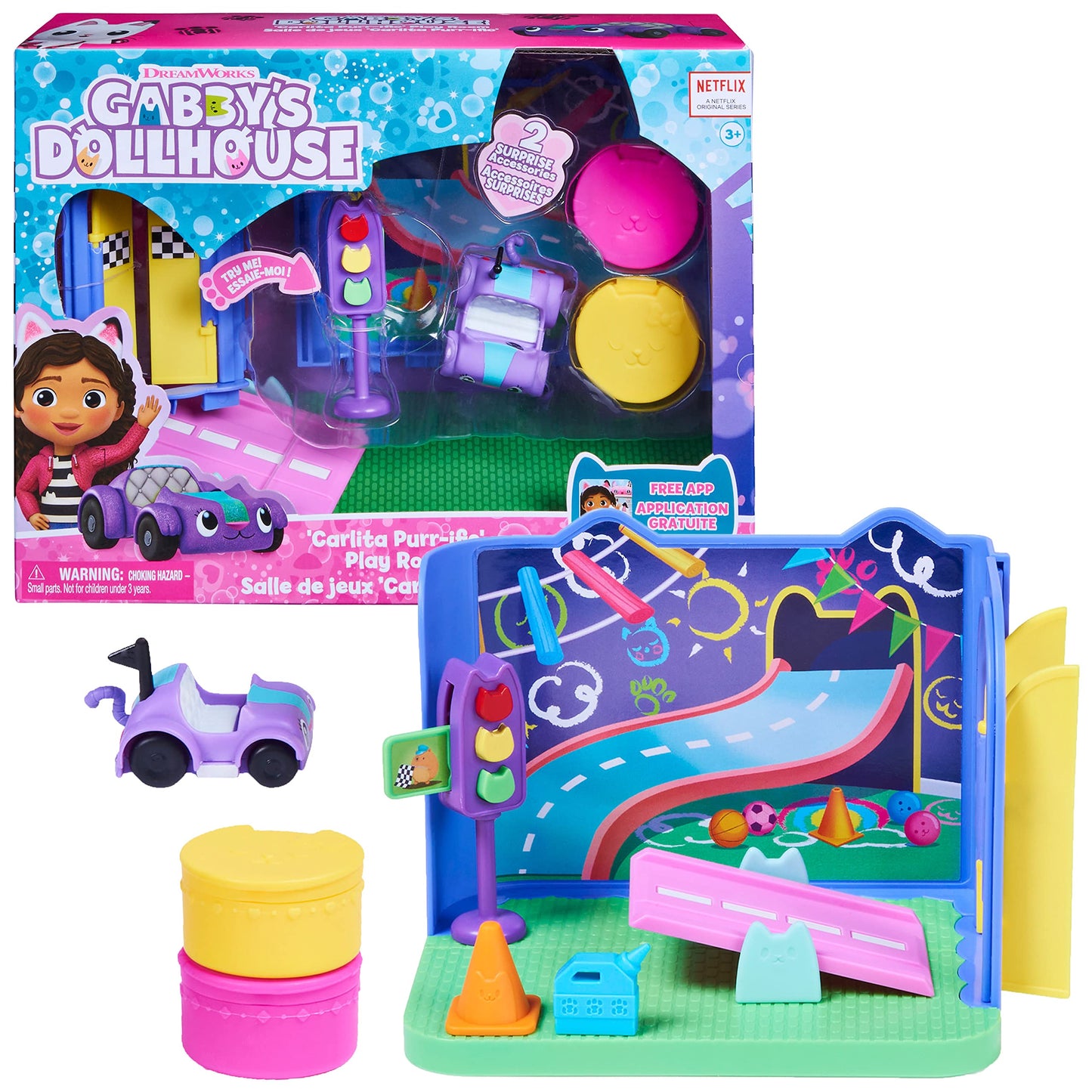 Deluxe Spielzimmer-Set mit Carlita Auto und Zubehör, Mehrfarbig
