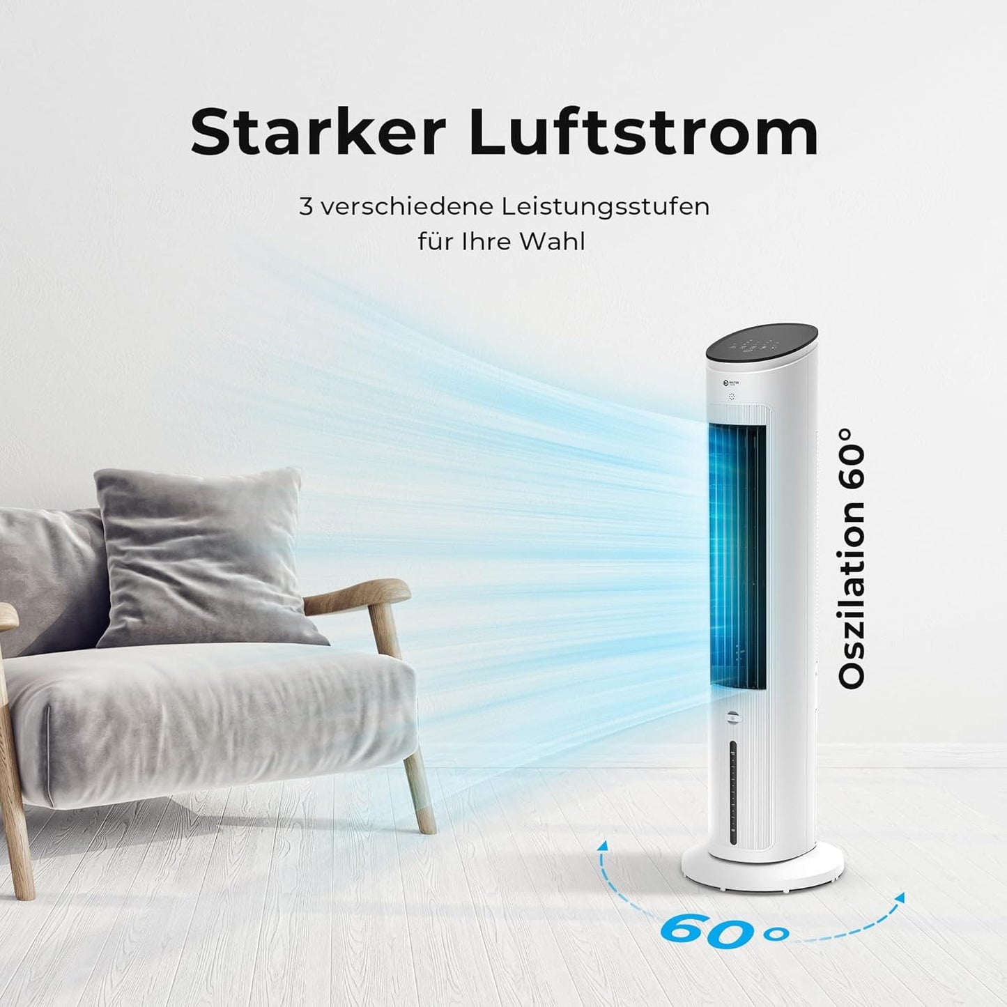 Turmventilator VT-09 mit Ionisator, Mit Ionisator
