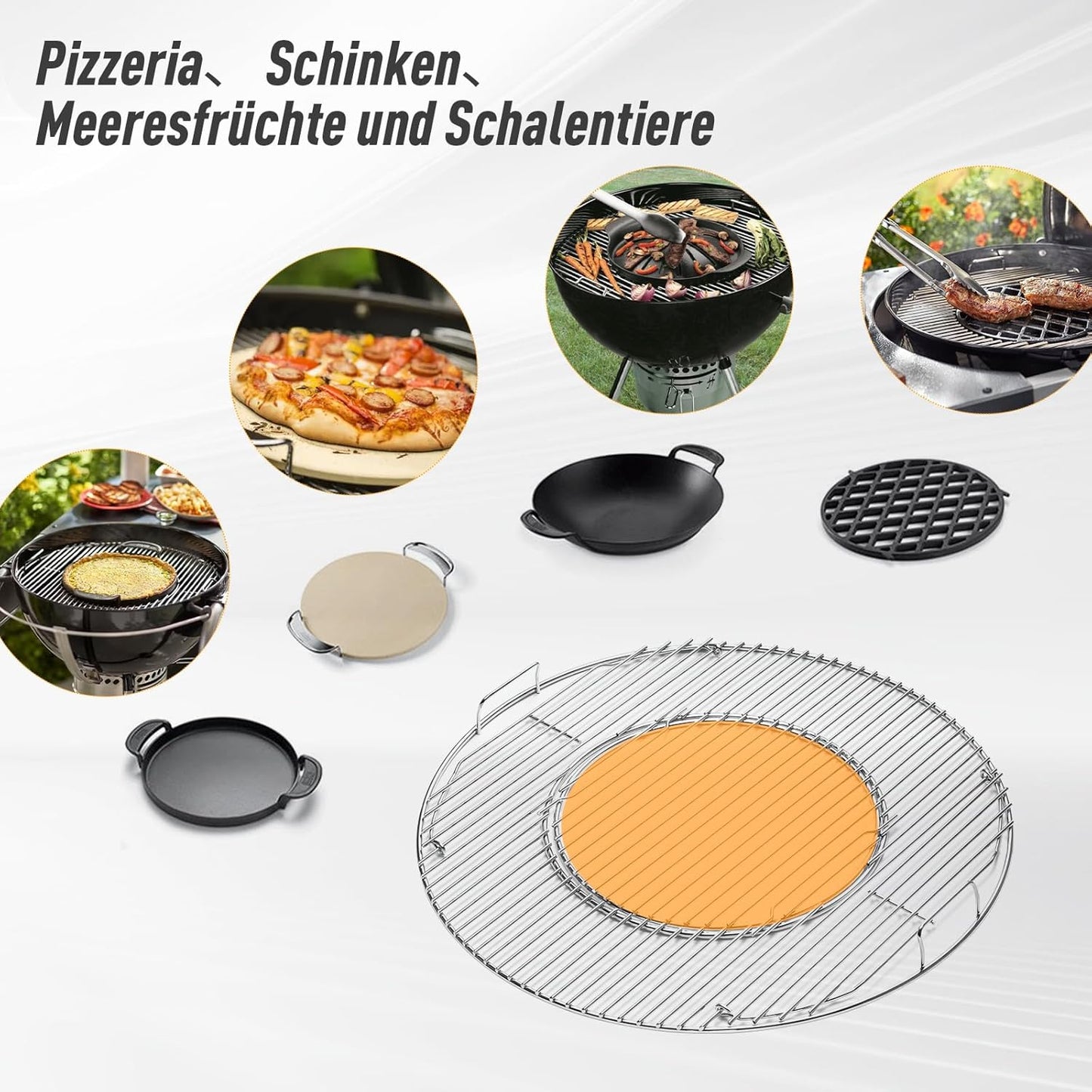 Abnehmbarer Grillrost für Holzkohlegrills, Silver