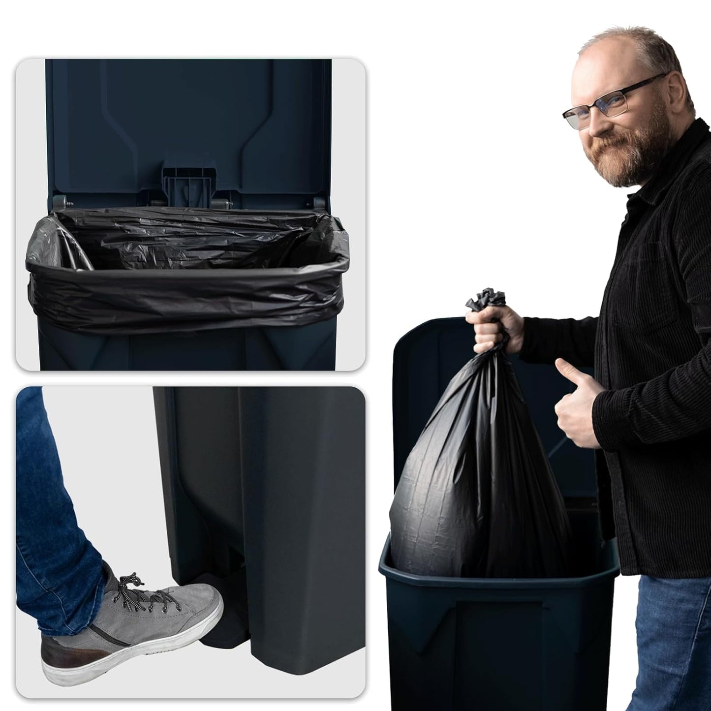 Tretmülleimer Olaf mit Step-On-Mechanismus, 80 Liter Grau