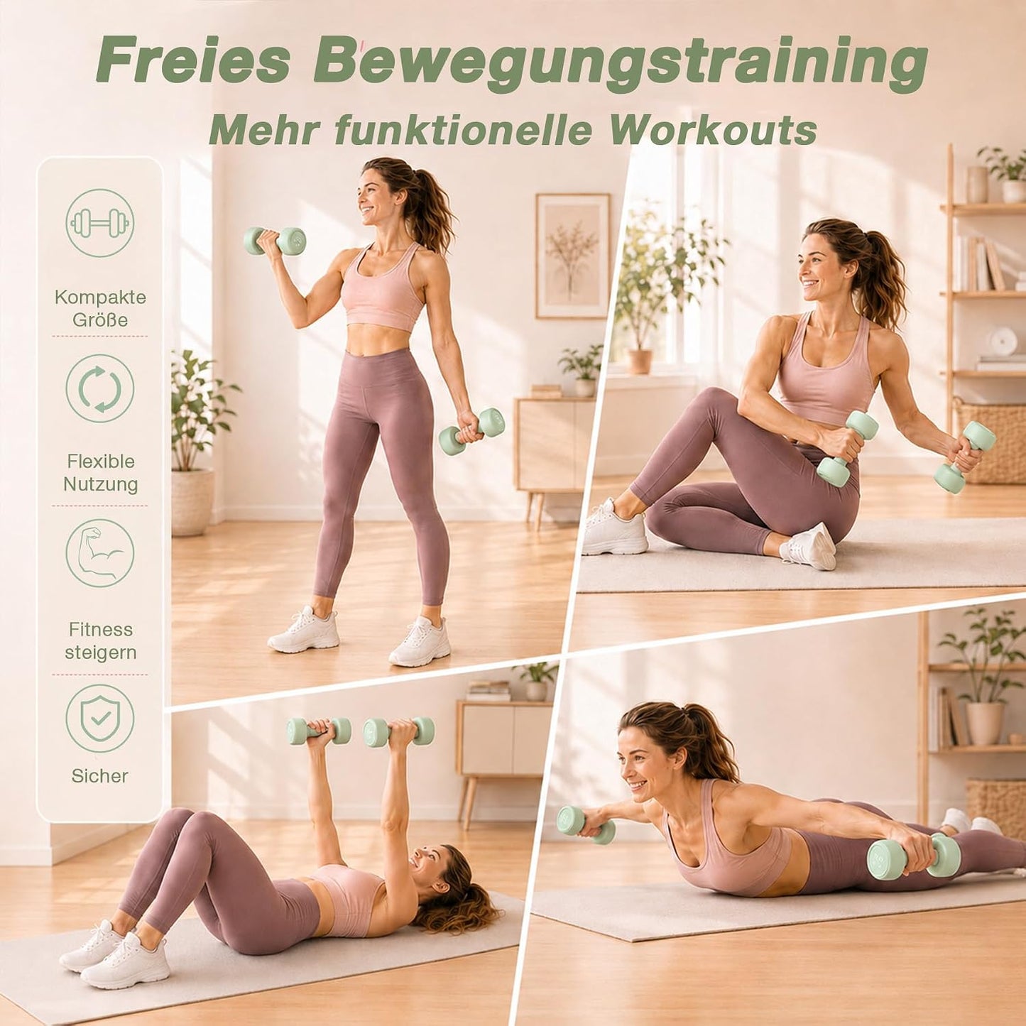 Fitnessgeräte-Set für Zuhause & Krafttraining, GrünA L