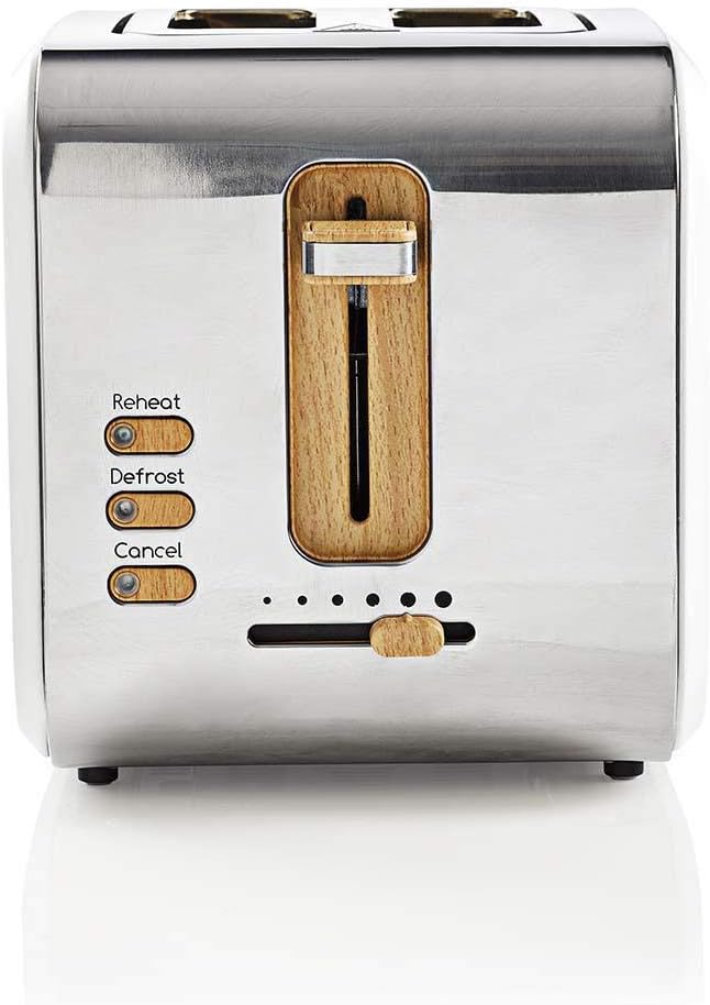 Toaster Soft-Touch mit Auftau- und Aufwärmfunktion, Weiss