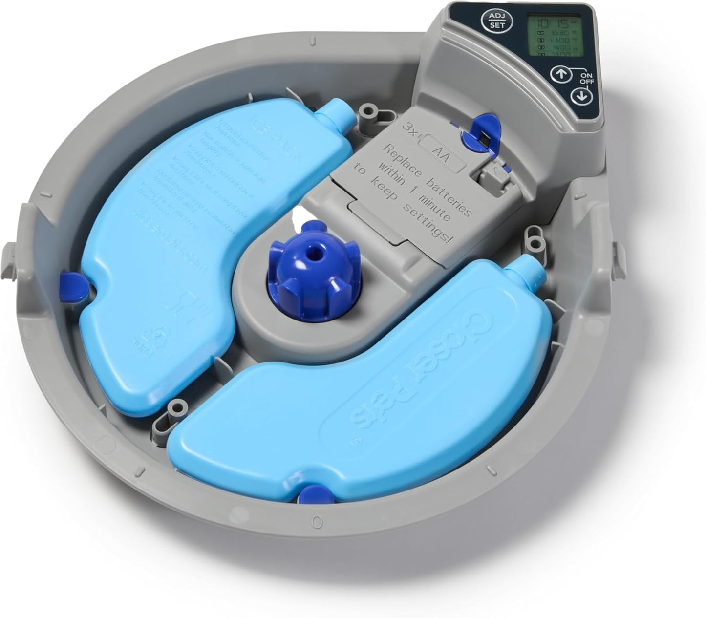 Automatischer Futterautomat mit Timer und Kühlakkus, 5 Näpfen, Grey – 5 Bowl Feeder