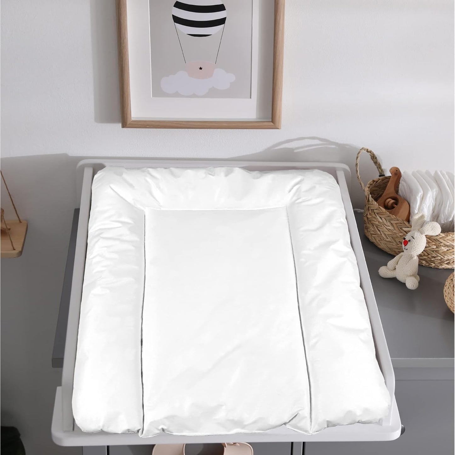 Wasserfeste Wickelauflage 75x85 cm abwischbar, 75x85 cm EinfarbigWeis