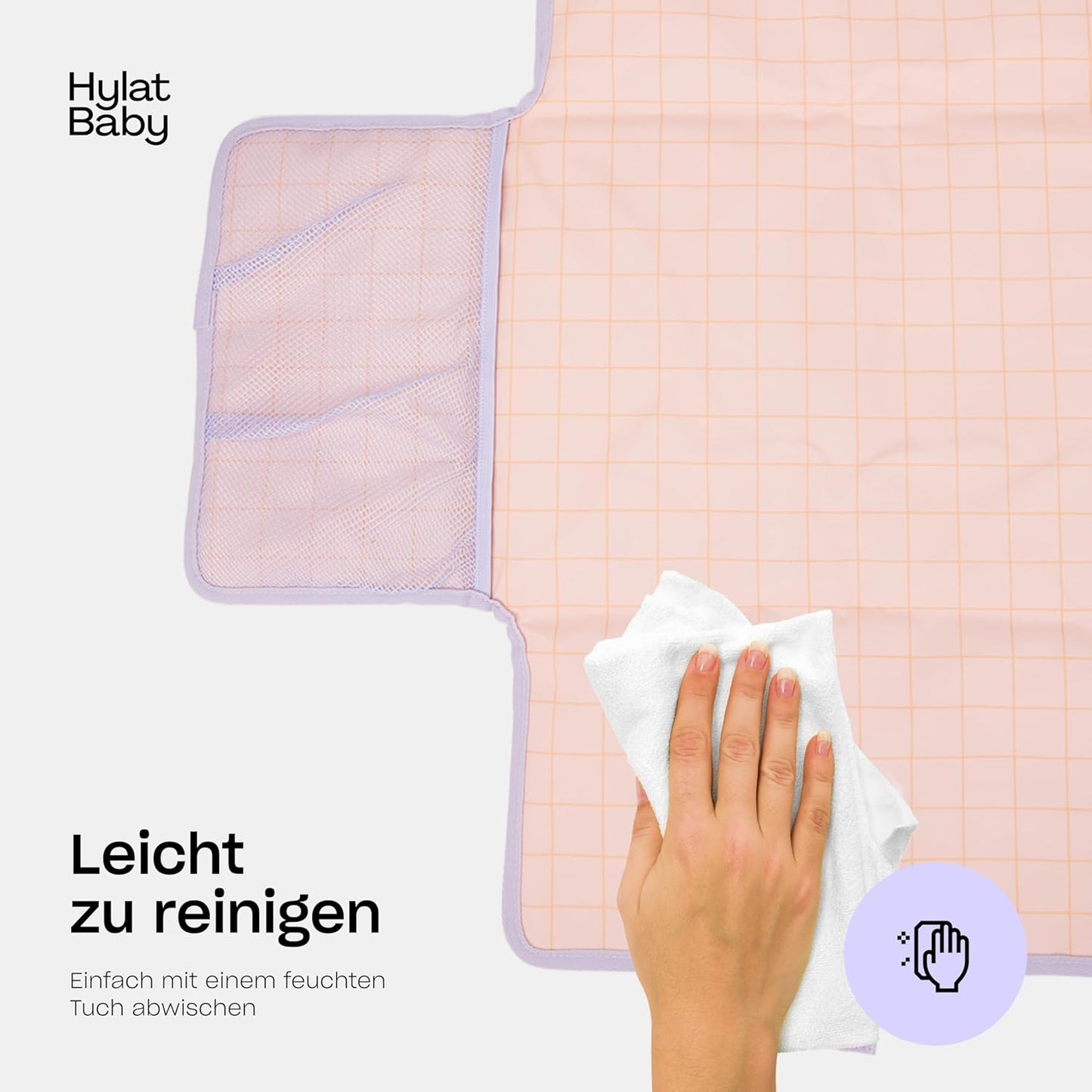 Wickeltasche mit Wickelunterlage und Tasche, Violett Wickeltasche