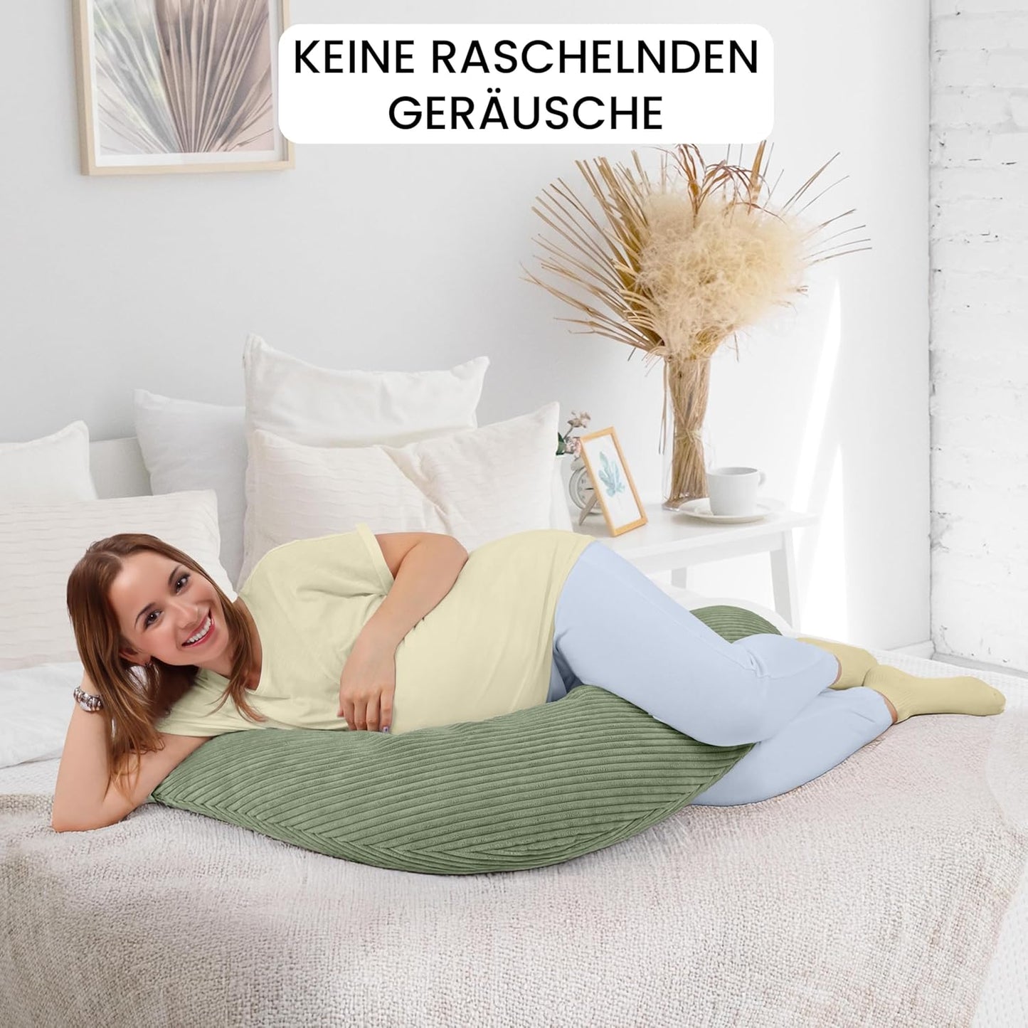Still- und Schwangerschaftskissen XXL (170 cm), Blattpoesie Stillkissen 170 cm