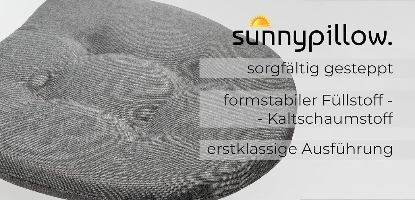4er-Set Stuhlkissen, Modell Oslo, Grau 40 x 40 x 5 cm - 4er Set