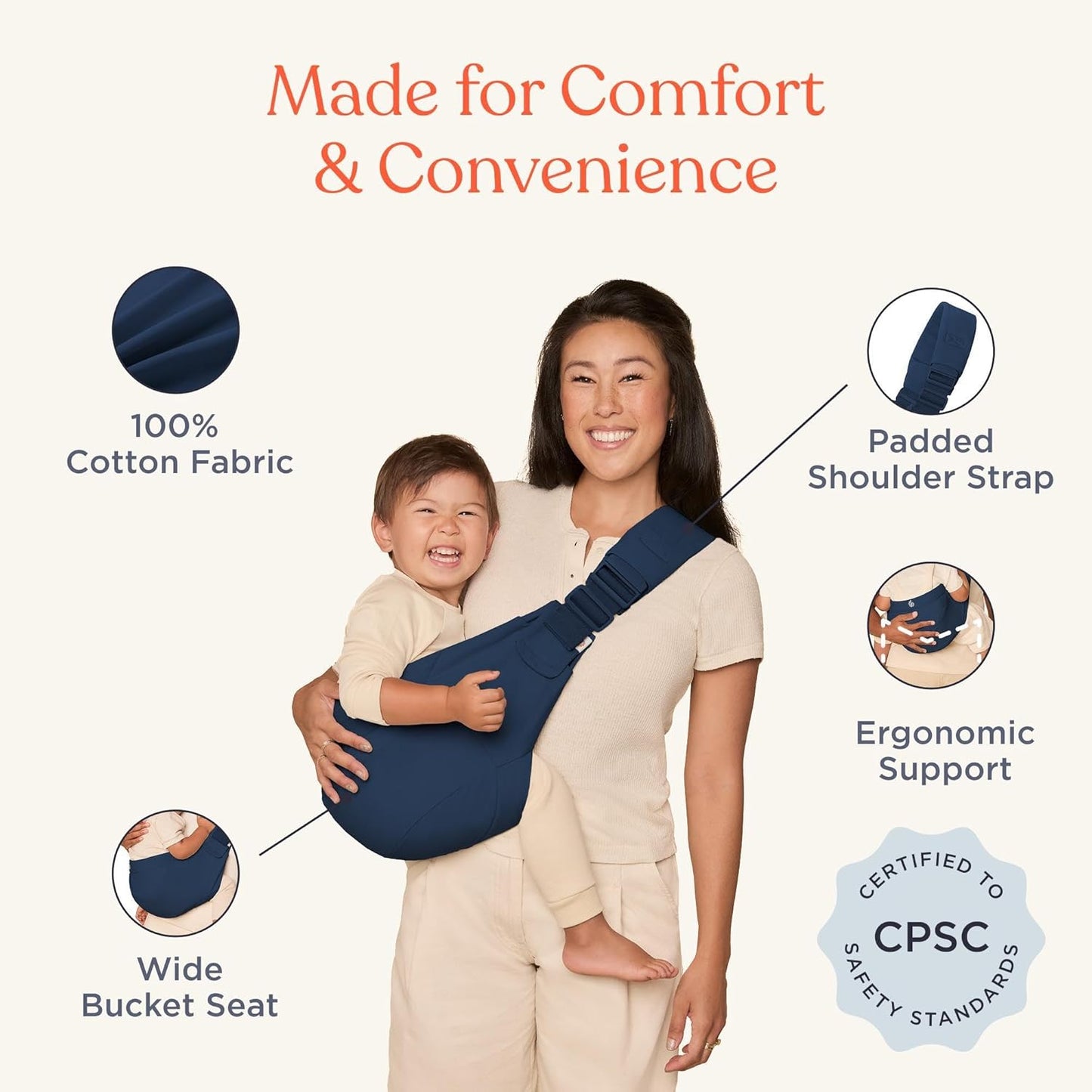 Ergonomische Babyhüfttrage, Midnight Blue
