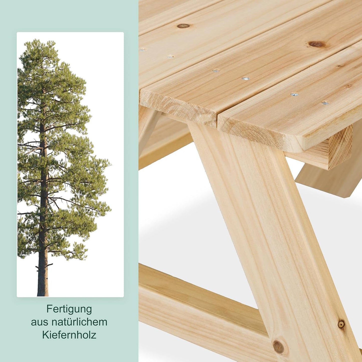 Kindersitzgarnitur Picknickbank, Natur