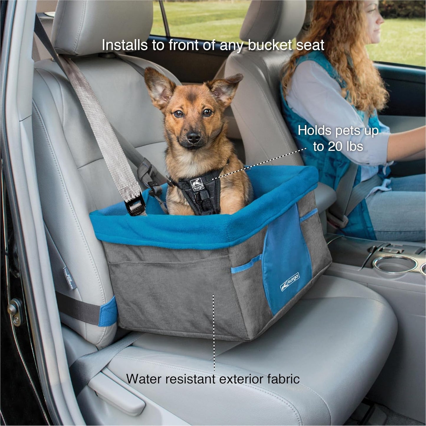 Hunde-Autositz, Grau/Blau Standardverpackung