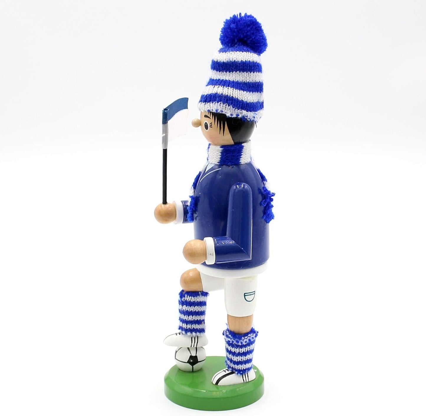 Räuchermann Fussballer, Blau / Weiss