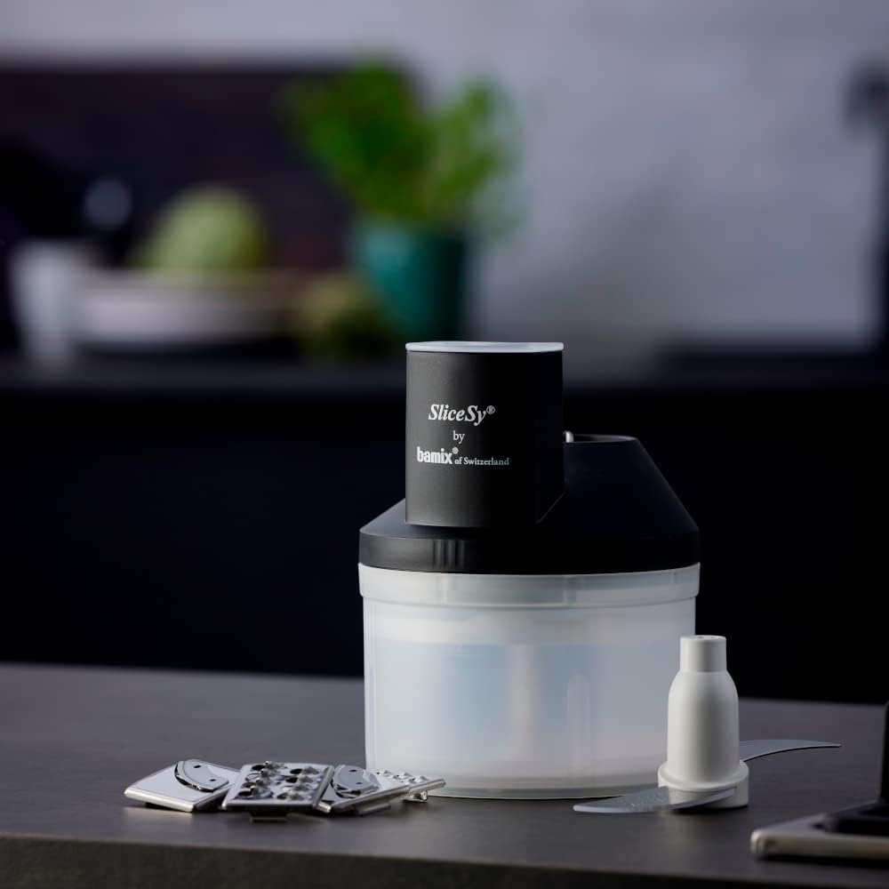 SliceSy Küchenmaschinen-Aufsatz für Stabmixer, Schwarz