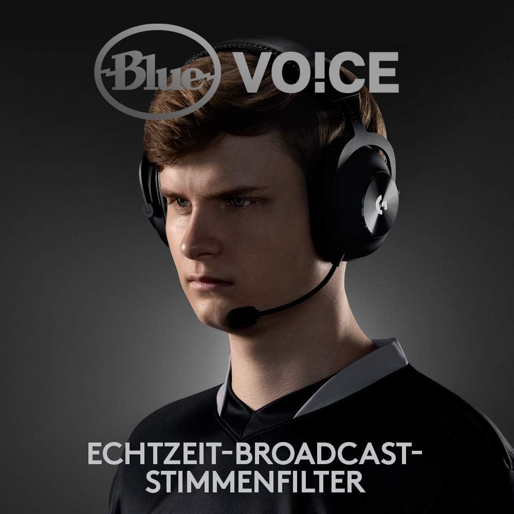 Pro X Lightspeed Gaming-Headset mit Blue VO!CE Technologie, Standard Edition Headset Schwarz