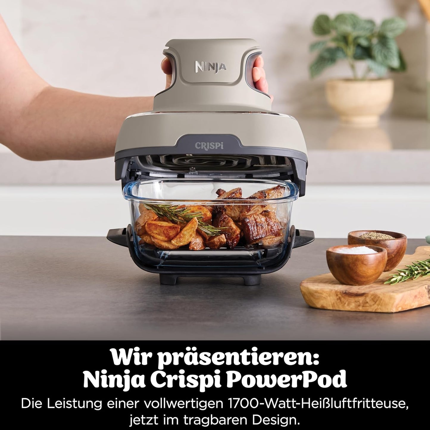 Crispi 4-in-1 Heissluftfritteuse, Stein