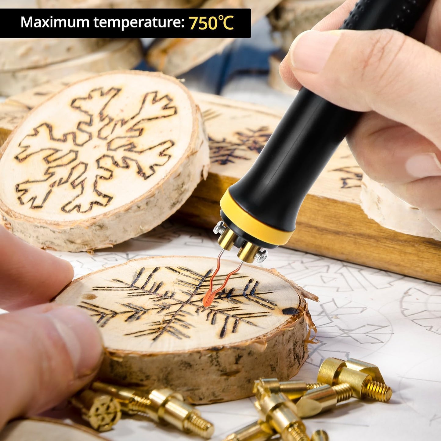 Pyrographie Maschine Set mit Digitalanzeige