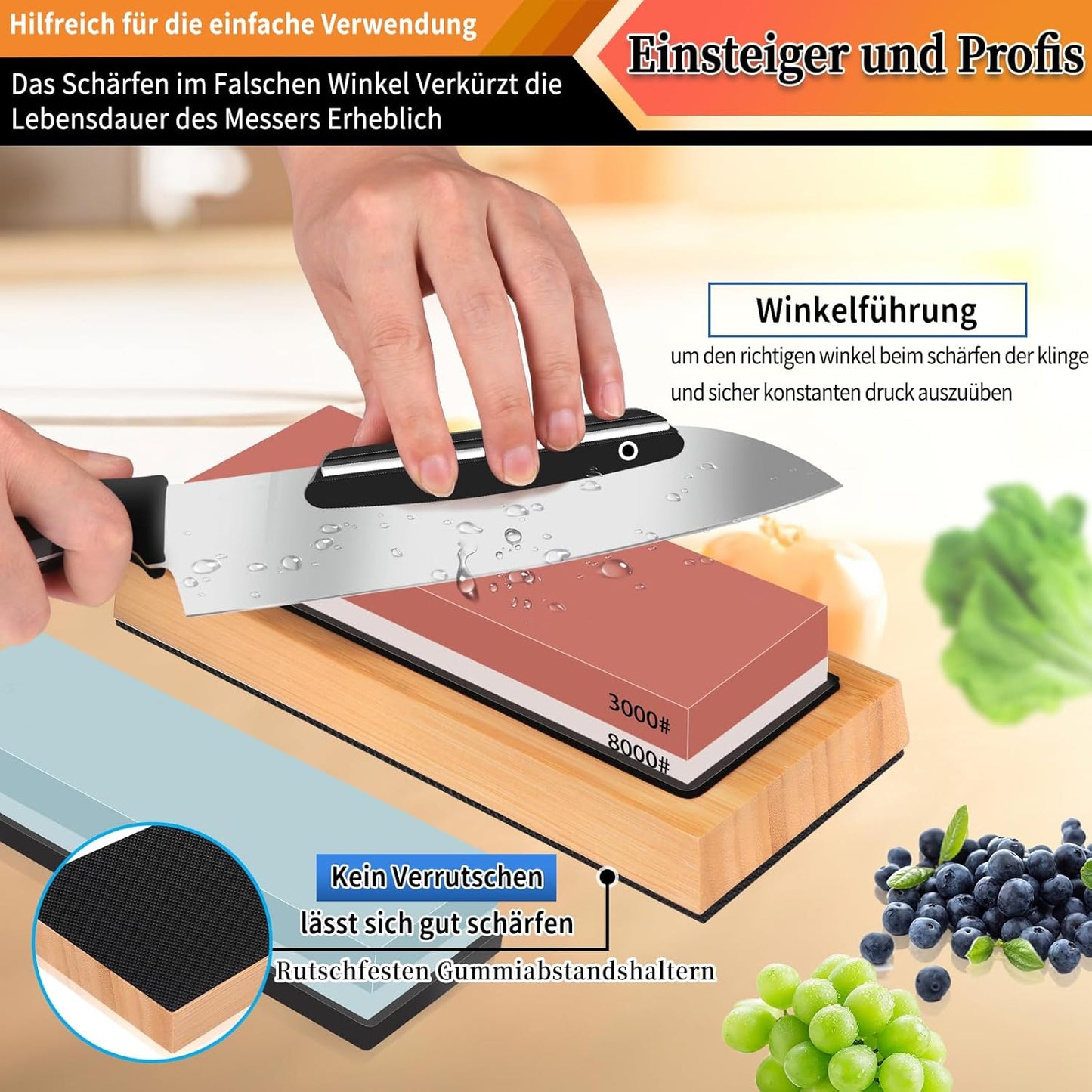 Professionelles Schleifstein-Set, 8 in 1