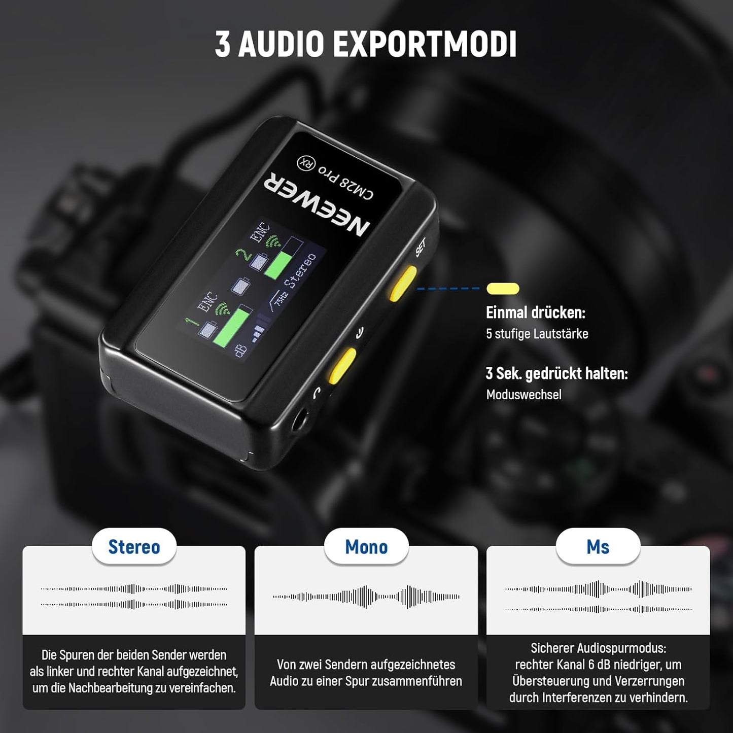 CM28 PRO Drahtloses Lavalier Mikrofon, CM28 Pro mit Reinigungstuch