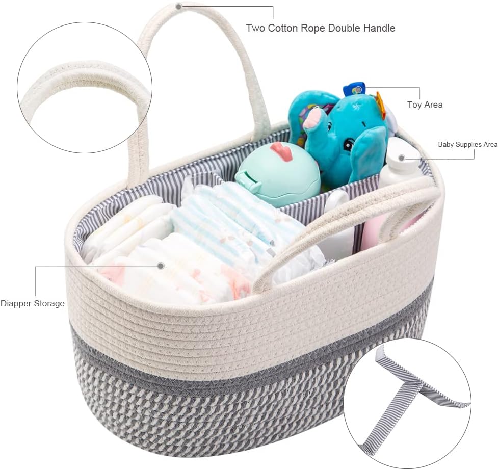 Windel Caddy Organizer mit wechselbaren Fächern, L 8 Gu Grey