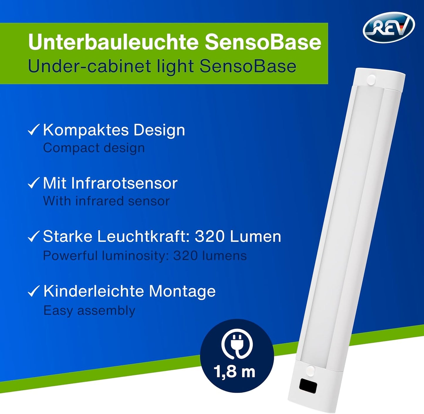 LED Unterbauleuchte mit Berührungssensor, 26 cm, 6.0 Watt