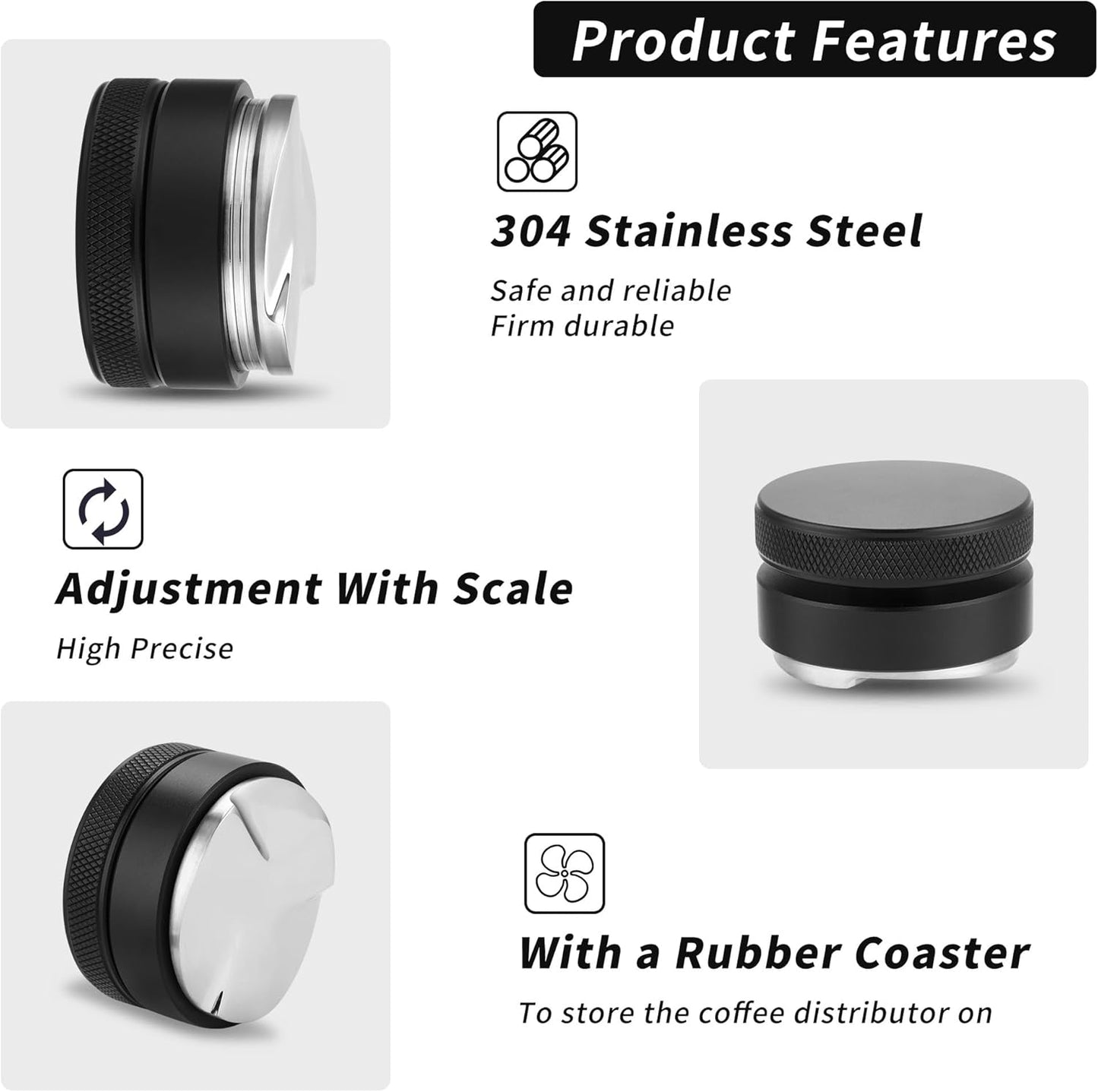 Espresso Leveler & Distributor, 58mm, höhenverstellbar