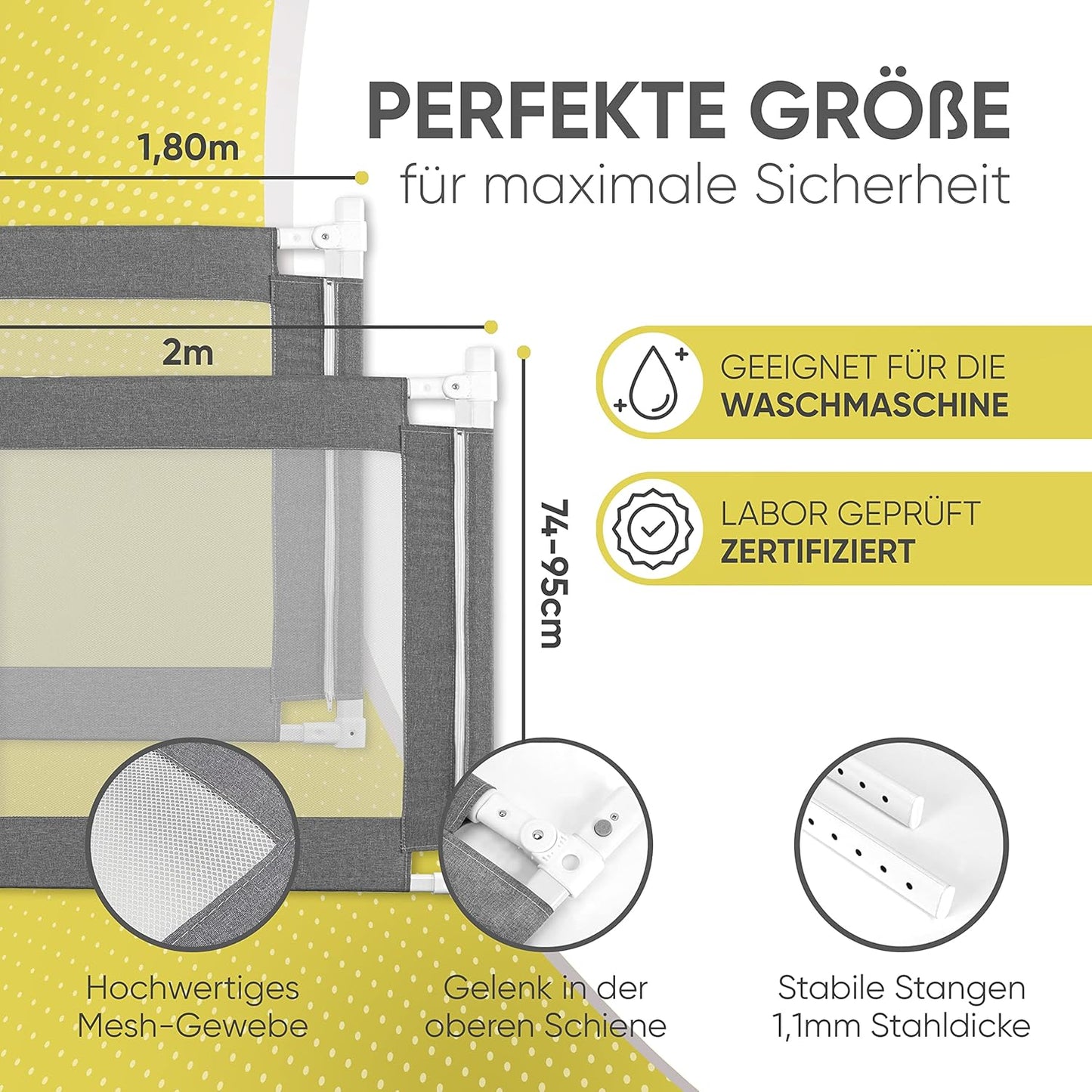 Bettgitter 90 cm, 90cm / 1 Seite