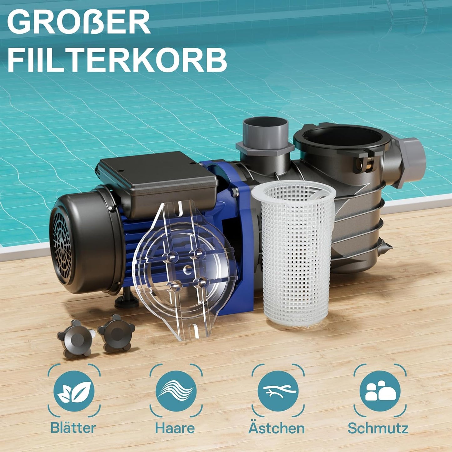 Schwimmbadpumpe, 11700l/h 250 W