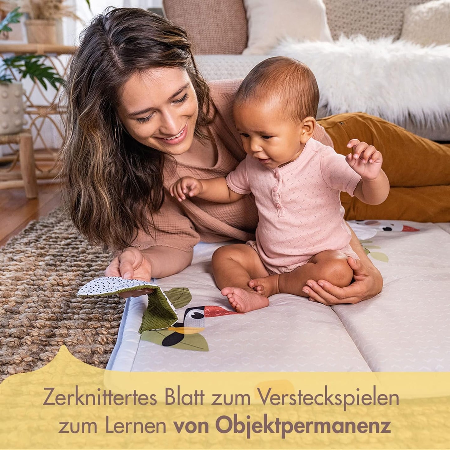 Faltbare Spielmatte Boho Chic mit Aktivitäten (150 x 100 cm), Boho Chic