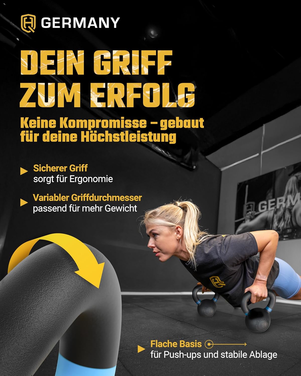 Powdercoat Kettlebell, +Starter-Set (2+4+6+8KG)