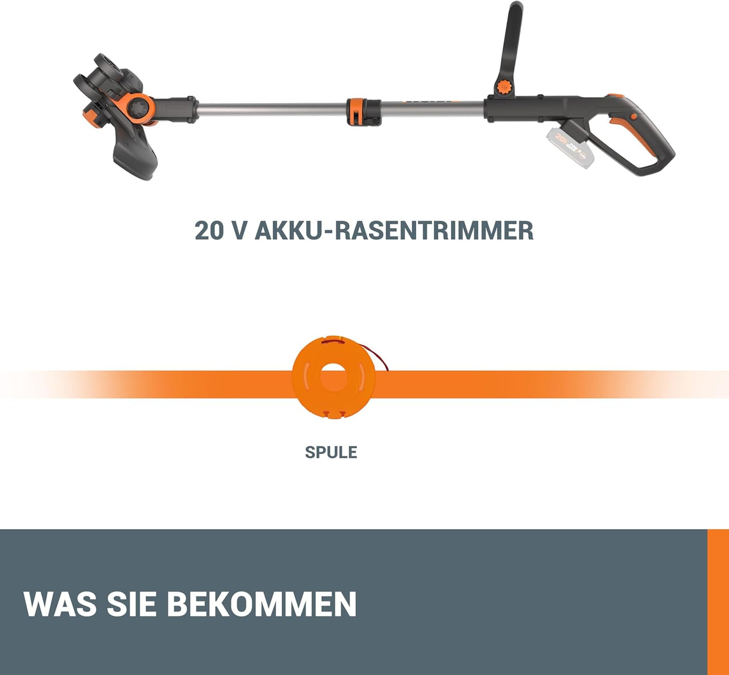Akku-Rasentrimmer (ohne Akku), ohne Akku & Ladegerät