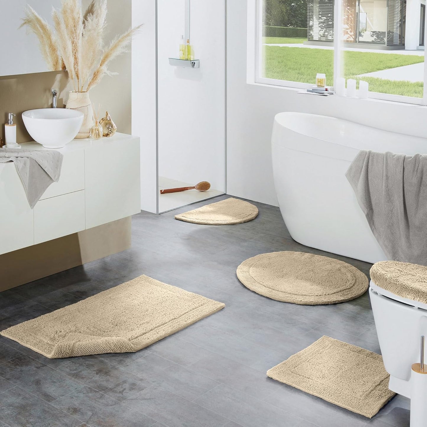 Badematte Stuttgart, 80x150 cm, Beige Badteppich - 80x150 cm