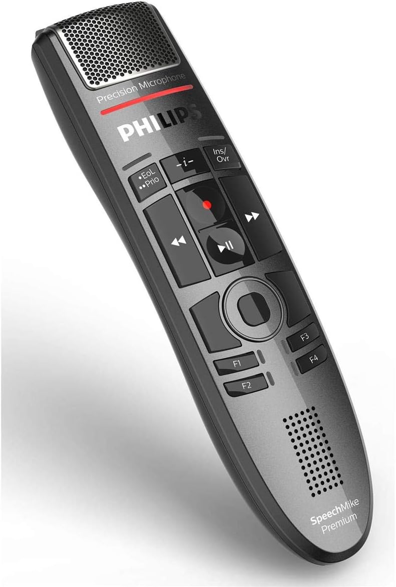 SpeechMike Pro Premium 3700, Anthrazit Bedienung per Touch-Sensor Single
