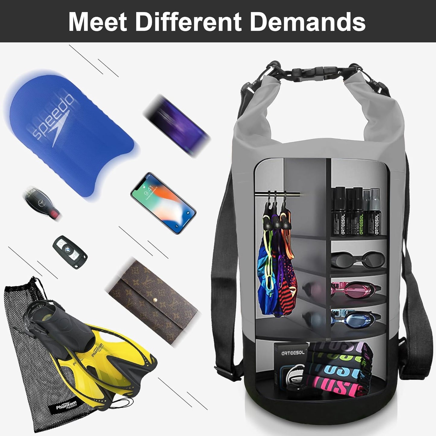 Dry Bag, Grau 30L
