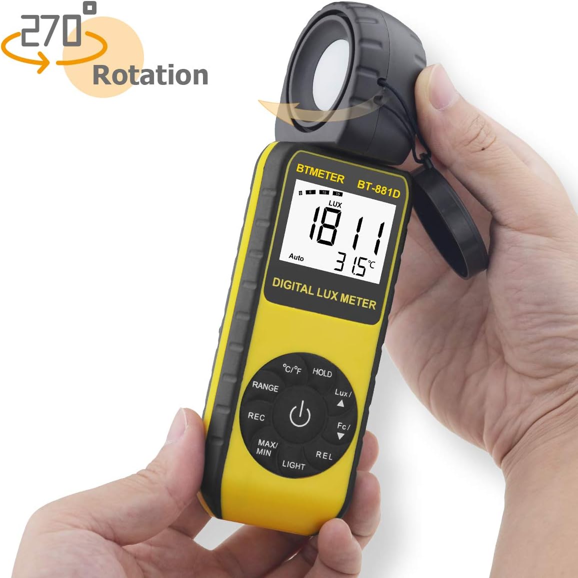 BT-881D Luxmeter mit drehbarem Sensor, BT881D (0.01~400,000 Lux)