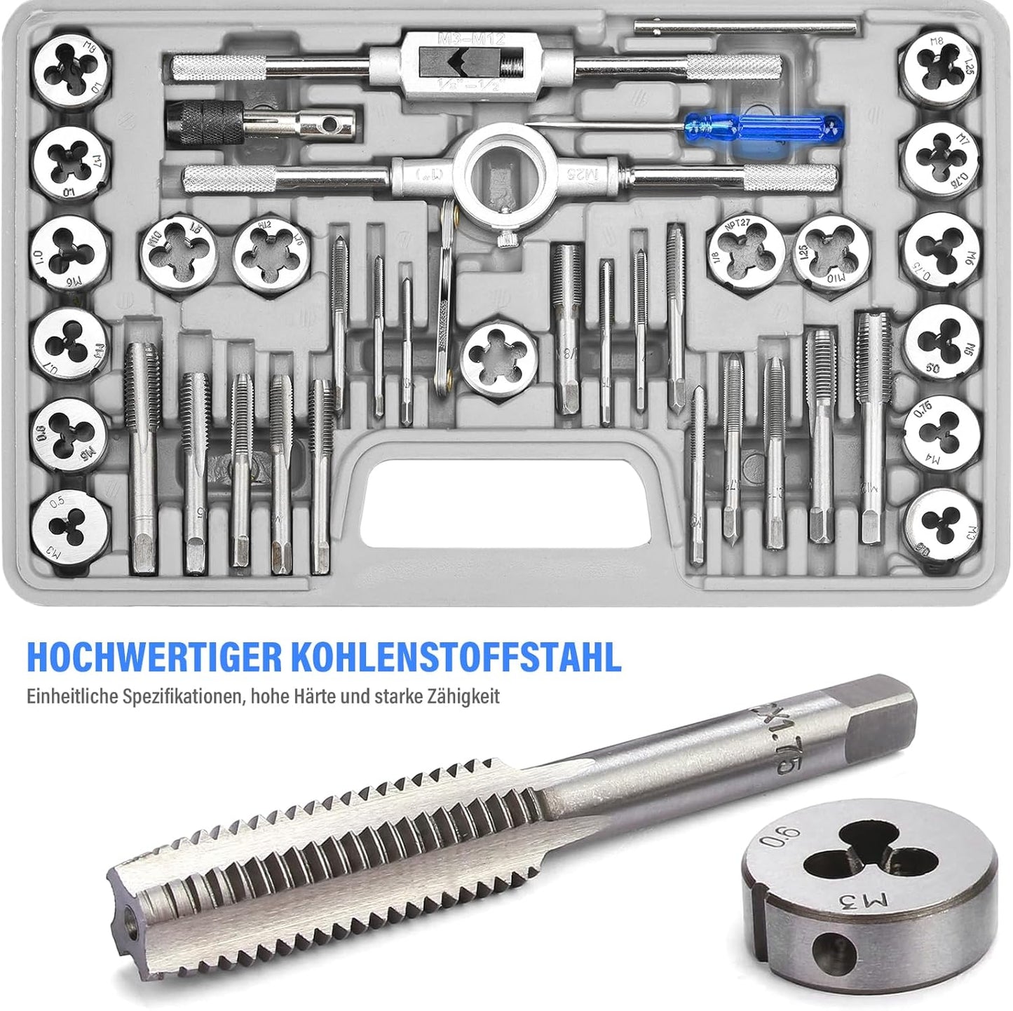 Gewindeschneider-Set M3-M12 (40-teilig)