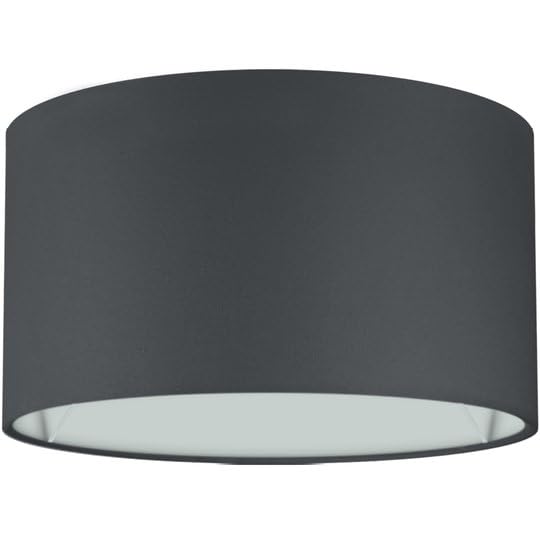 Runder Baumwoll-Lampenschirm (50cm, E14/E27), Schwarz Ø50cm | Höhe 33cm
