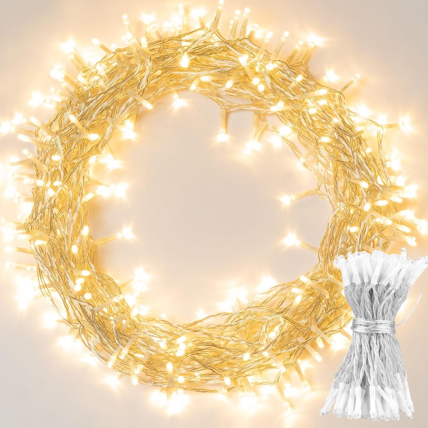 4er-Pack LED Lichterketten mit Timer und 9 Programmen, 4stk 50 Led Warmweiß