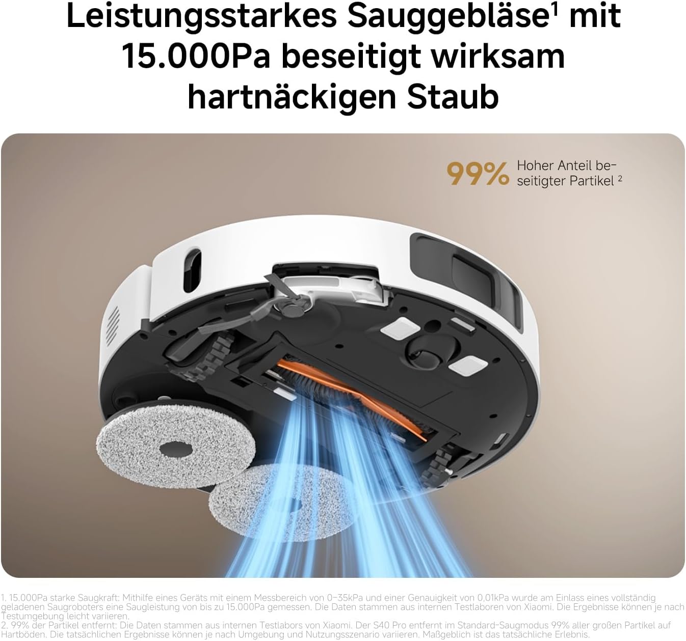 Vacuum S40 Pro Roboterstaubsauger mit Moppfunktion