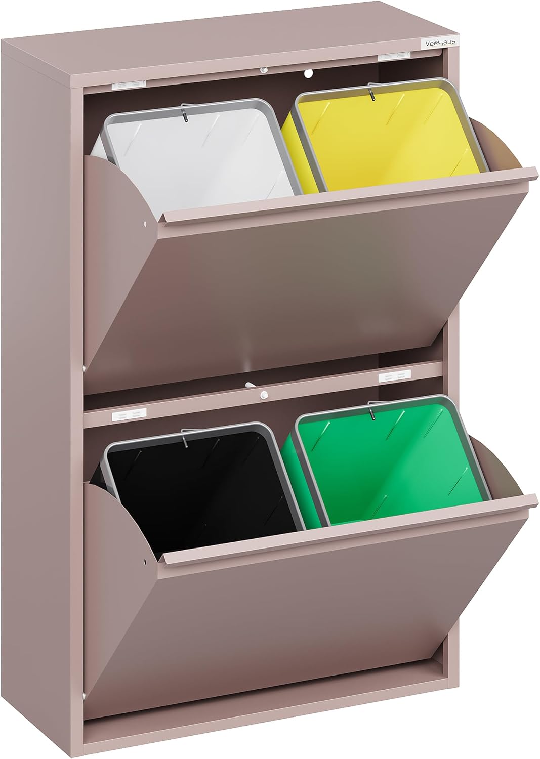 4-teiliges Mülltrennsystem, 4 X 15 L / Rosa