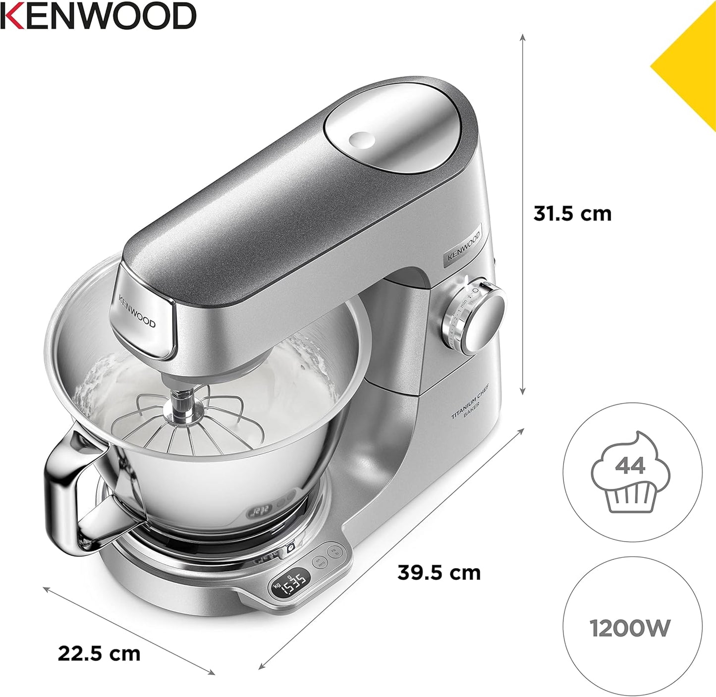Titanium Chef Küchenmaschine mit Waage, 2 Schalen