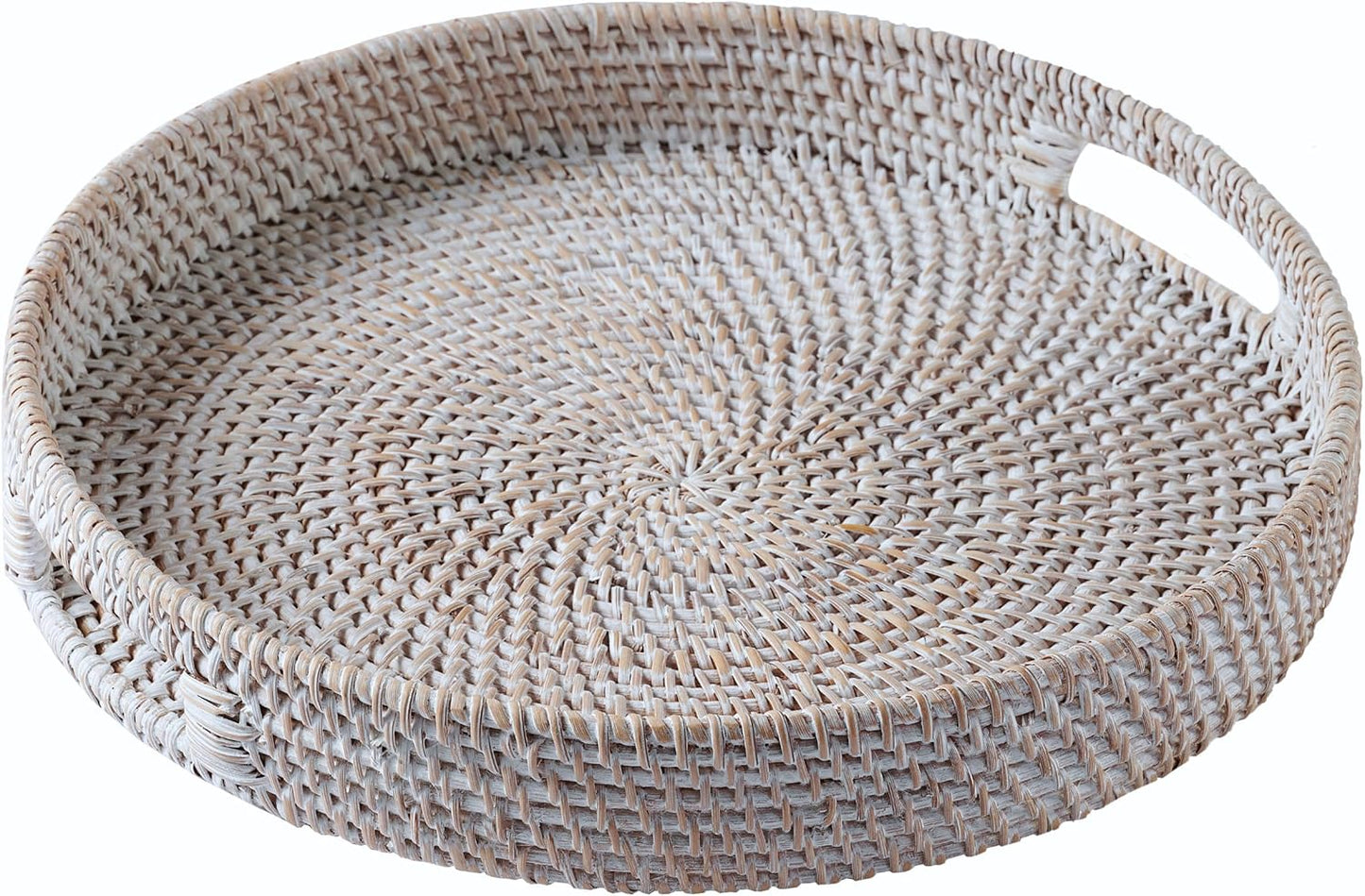 Serviertablett mit Griffen, 30 cm Whitewash