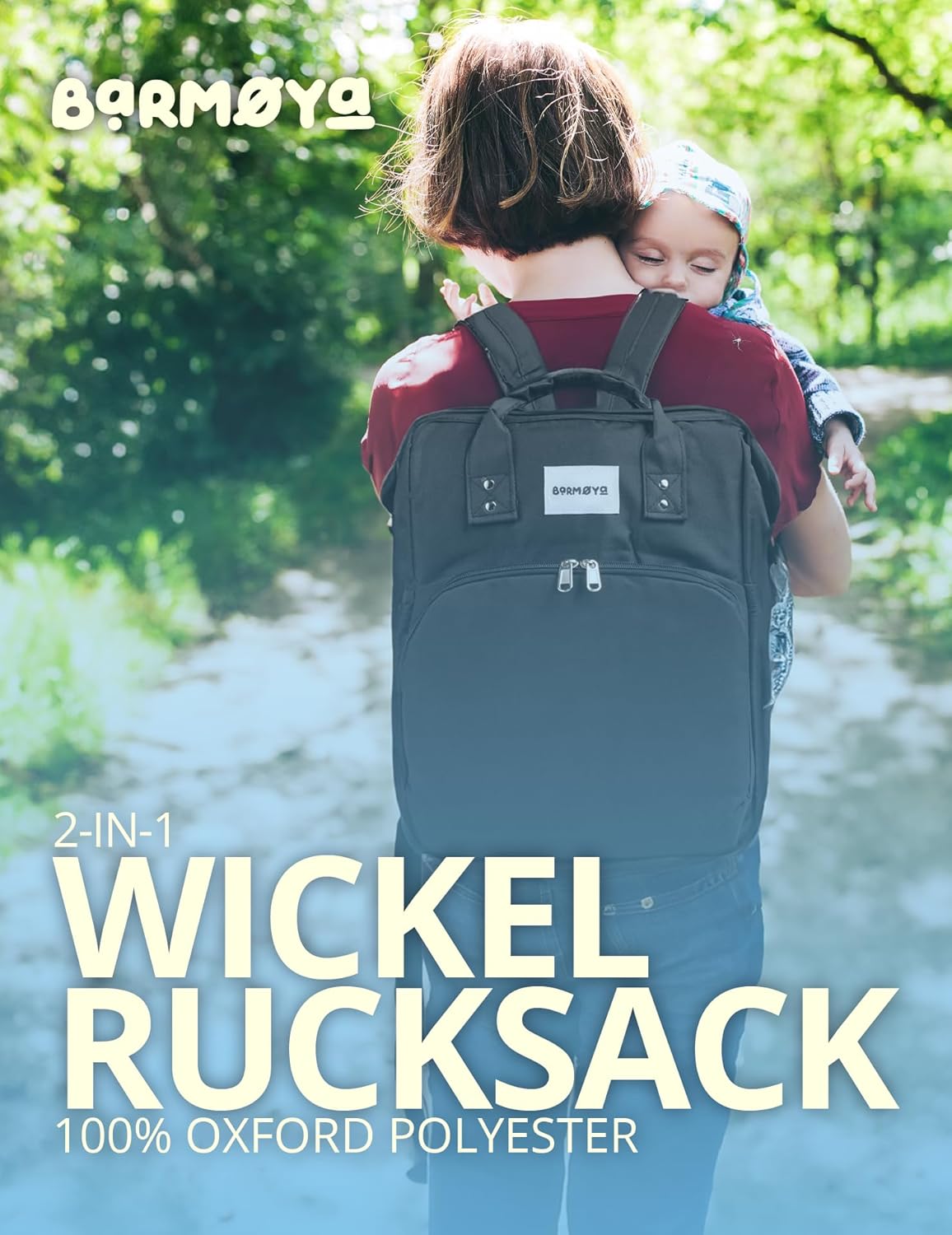 2-in-1 Wickelrucksack mit Wickelablage, Rosa