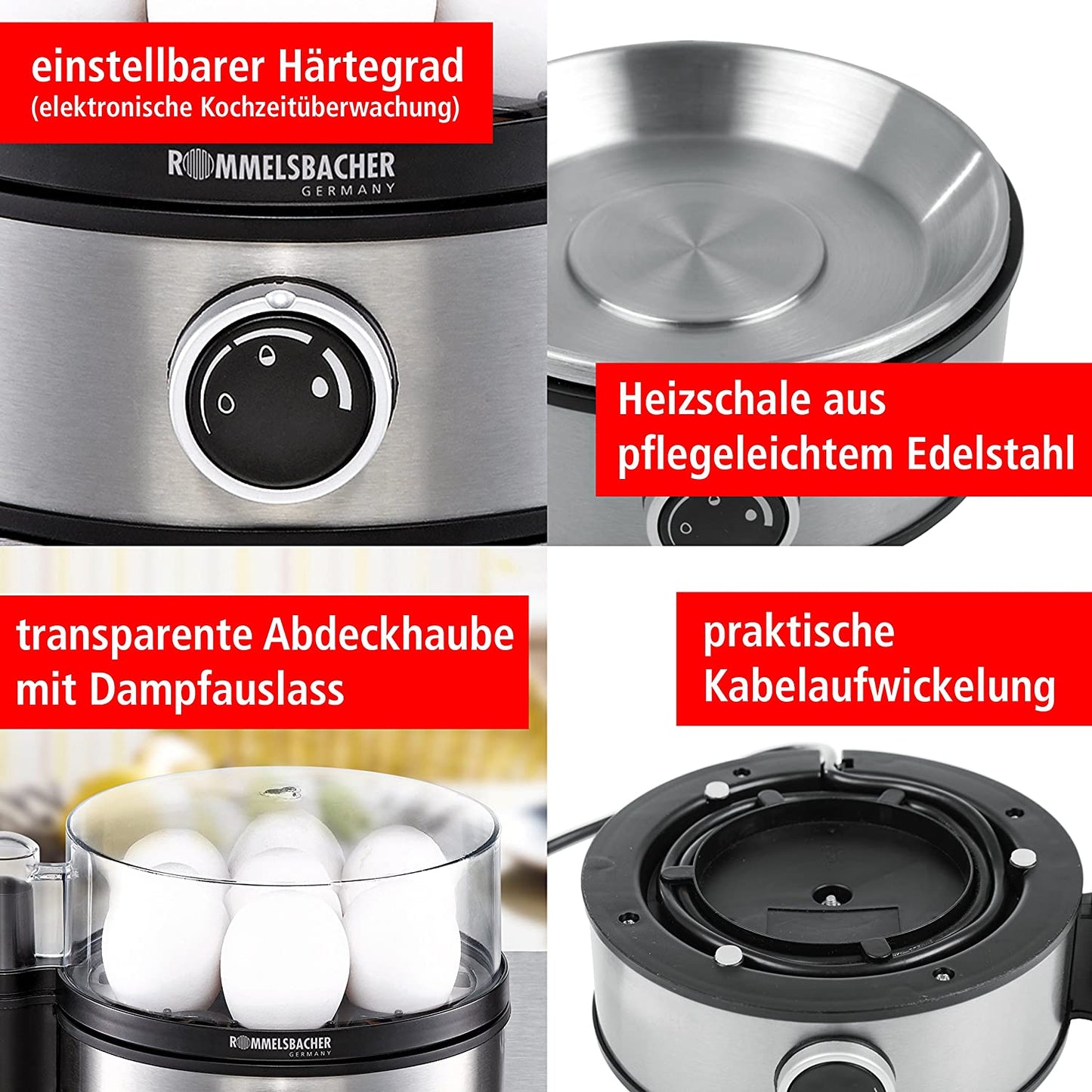 Eierkocher ER 400, Edelstahl Single