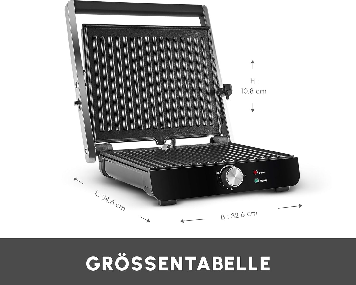 2-in-1 Panini Maker & Kontaktgrill, Vielseitiger 2-in-1 Panini Maker Inox