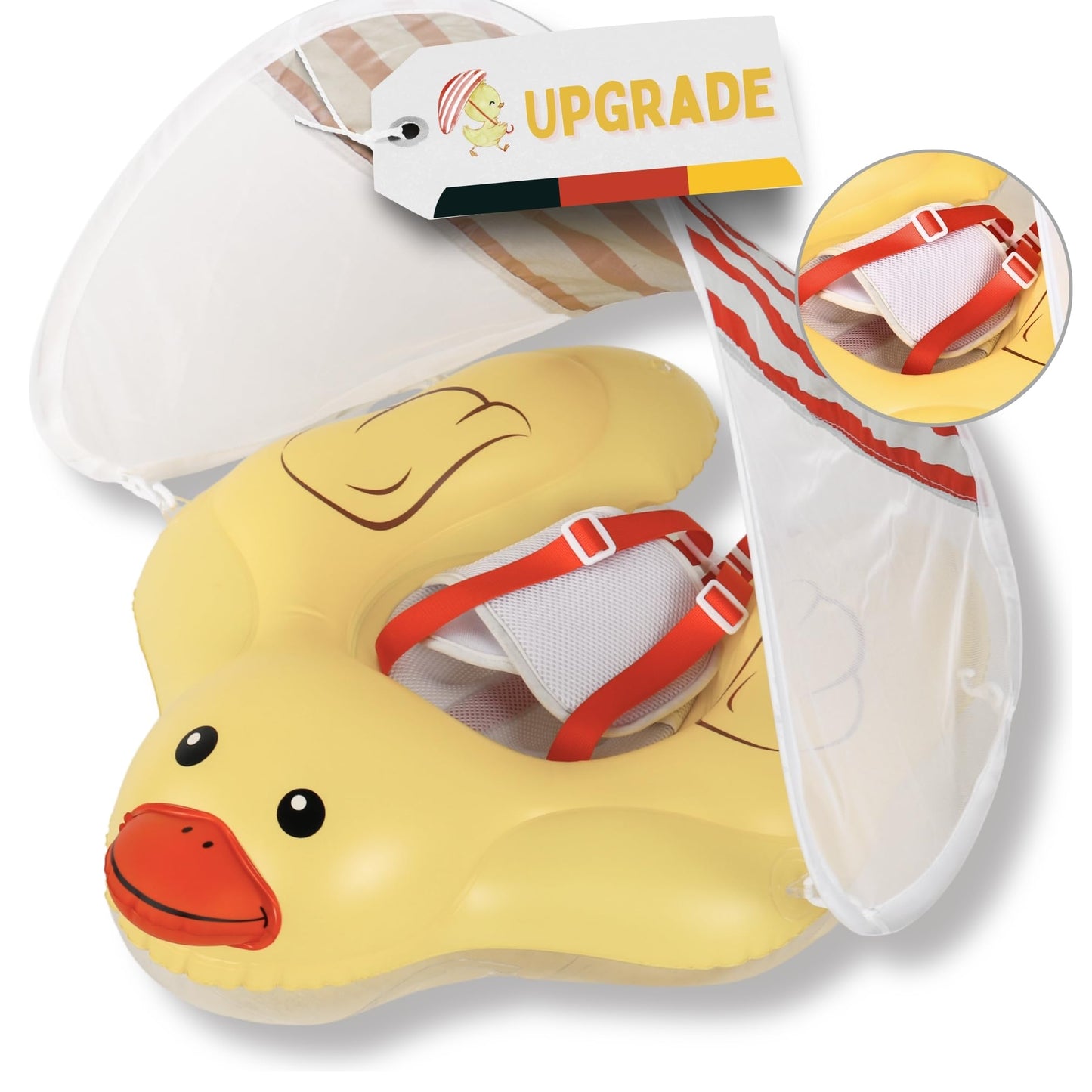 Baby-Schwimmtrainer mit abnehmbarem Sonnendach, Gelb M