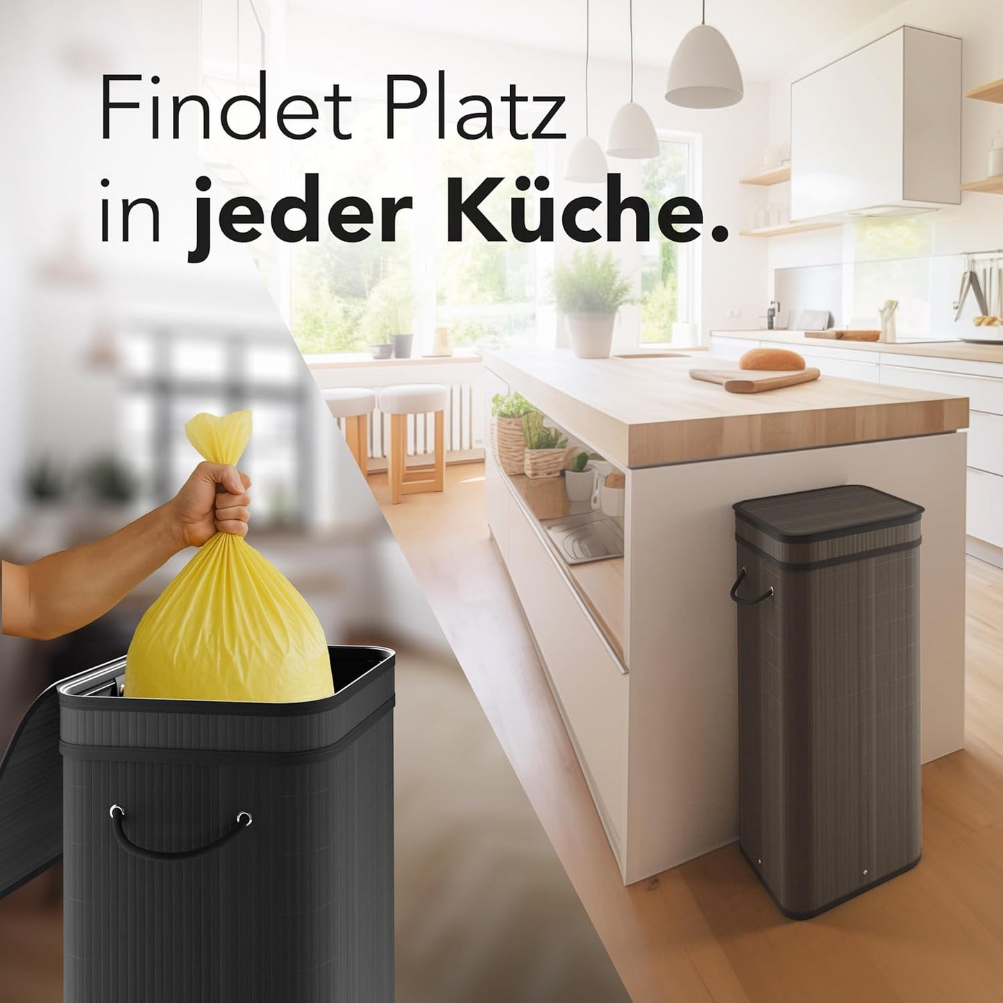 Mülleimer, 80L, Schwarz