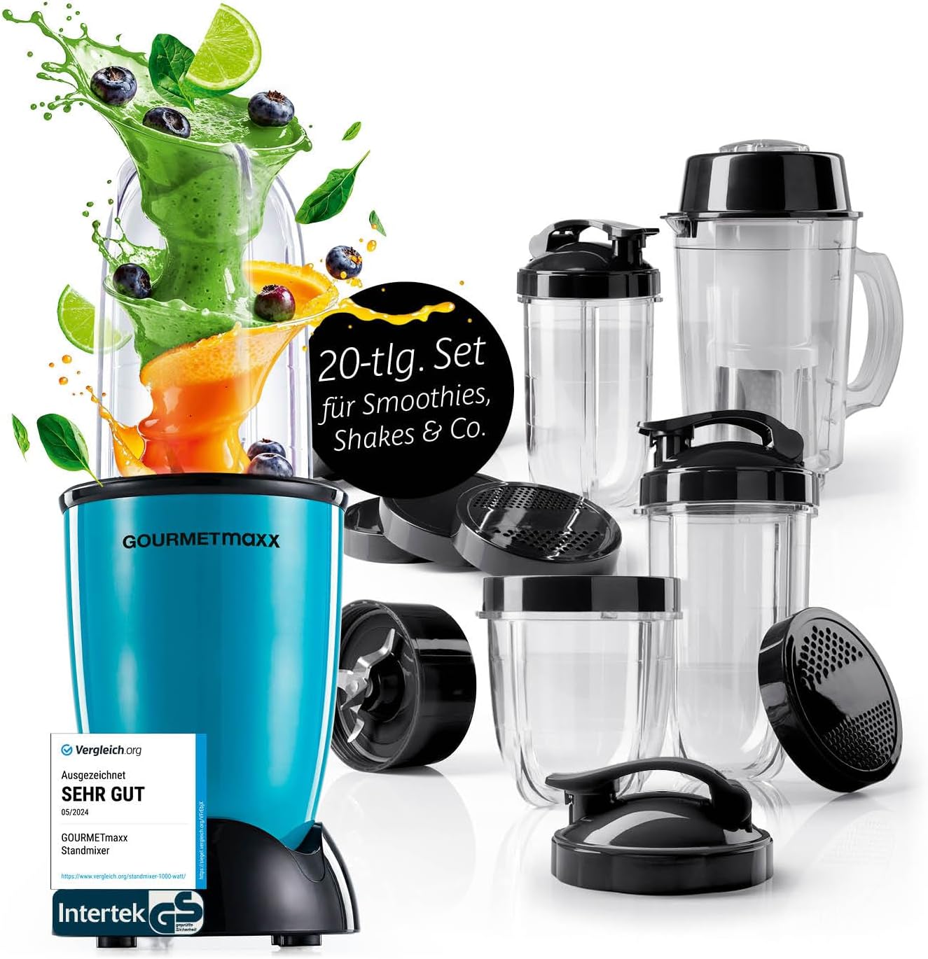 Mr. Magic Power Pro Mixer mit Zubehörset, Mr. Magic Power + | 400W | XL-Set Grün | Schwarz