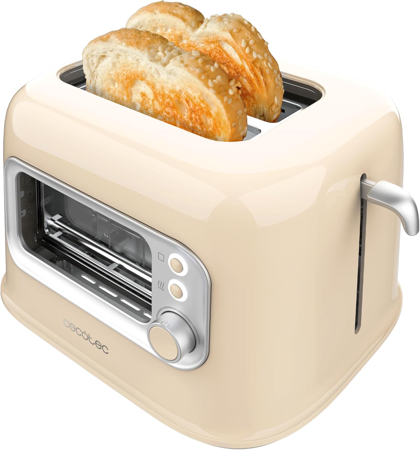 Retro-Toaster mit Bräunungssteuerung, Beige