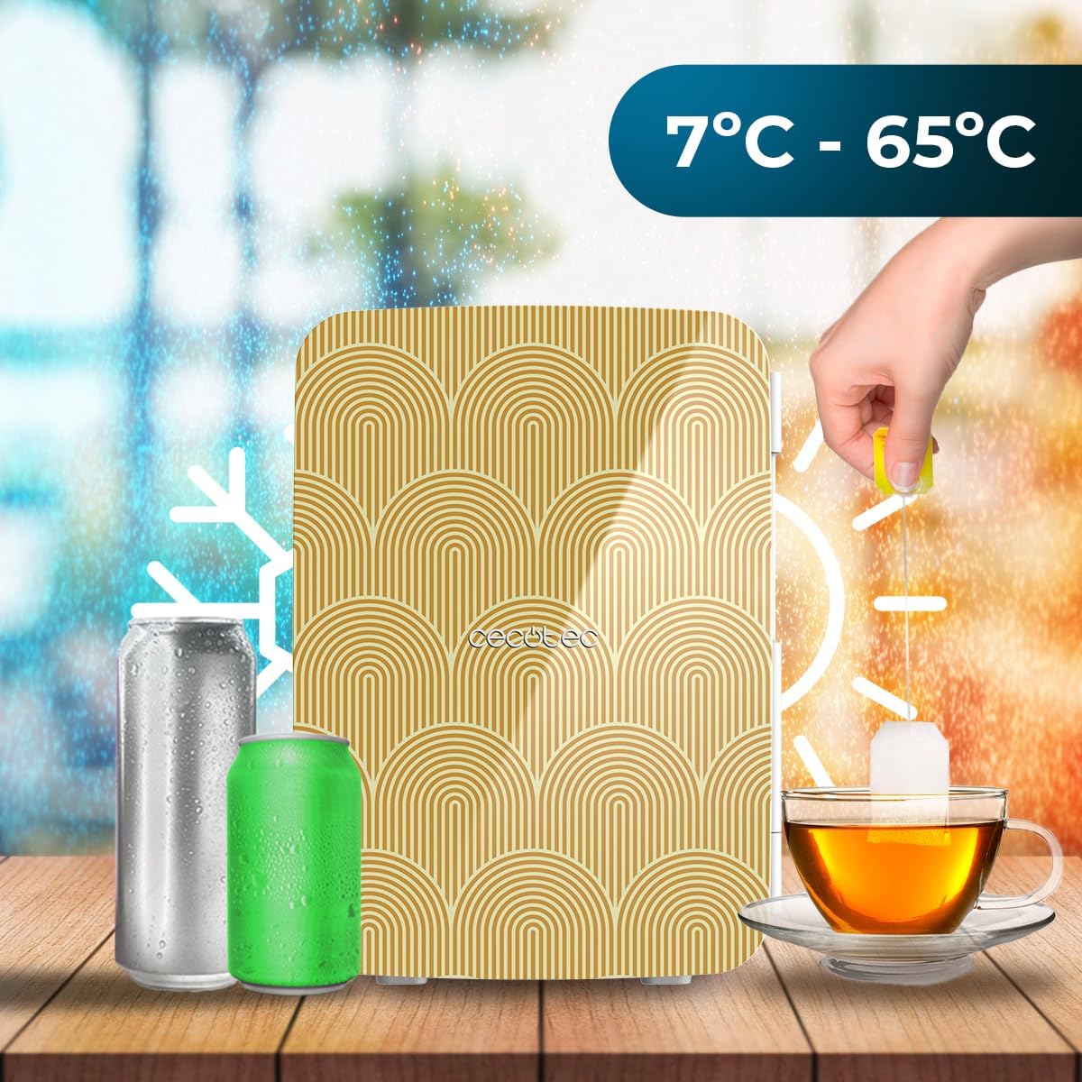 Mini-Kühlschrank Bolero mit Heizfunktion, 10 L | Bahamas Gold