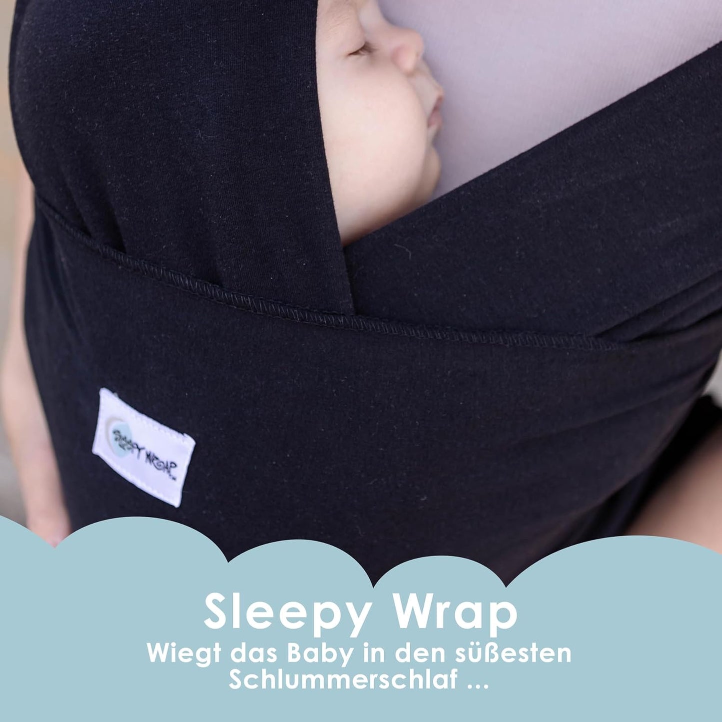 Babytragetuch für Neugeborene, Poly-Spandex Blend Black