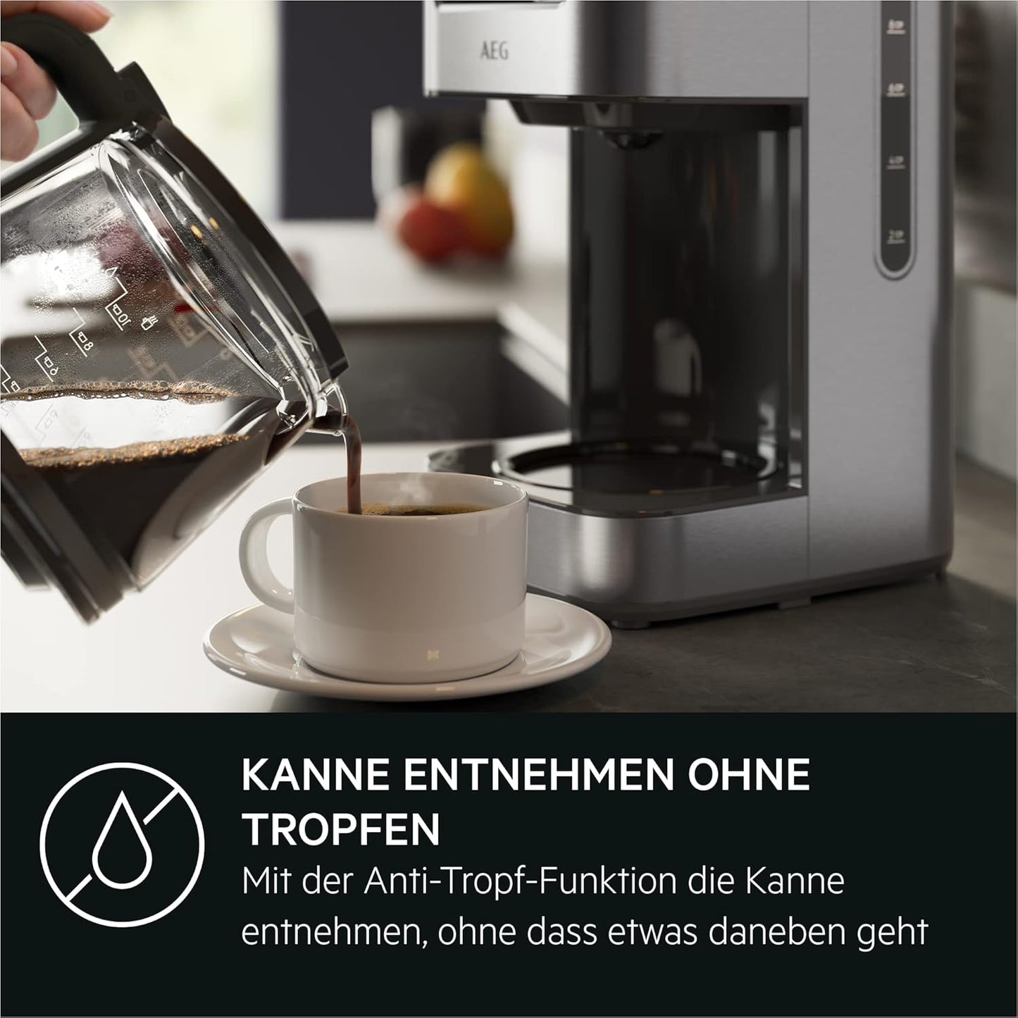 Deli 5 Kaffeemaschine mit Timer und Warmhaltefunktion, Edelstahl